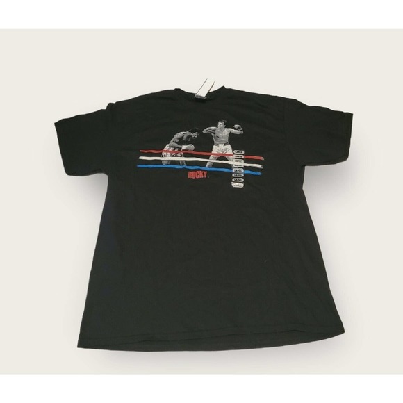 Rocky Movie Large Black T-Shirt Graphic Tee Rocky Balboa Vs Apollo Creed 2018 - Picture 1 of 8